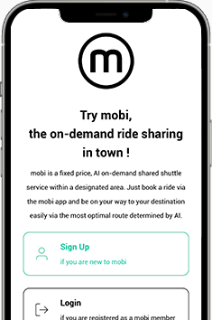 sign up and register as member on mobi app