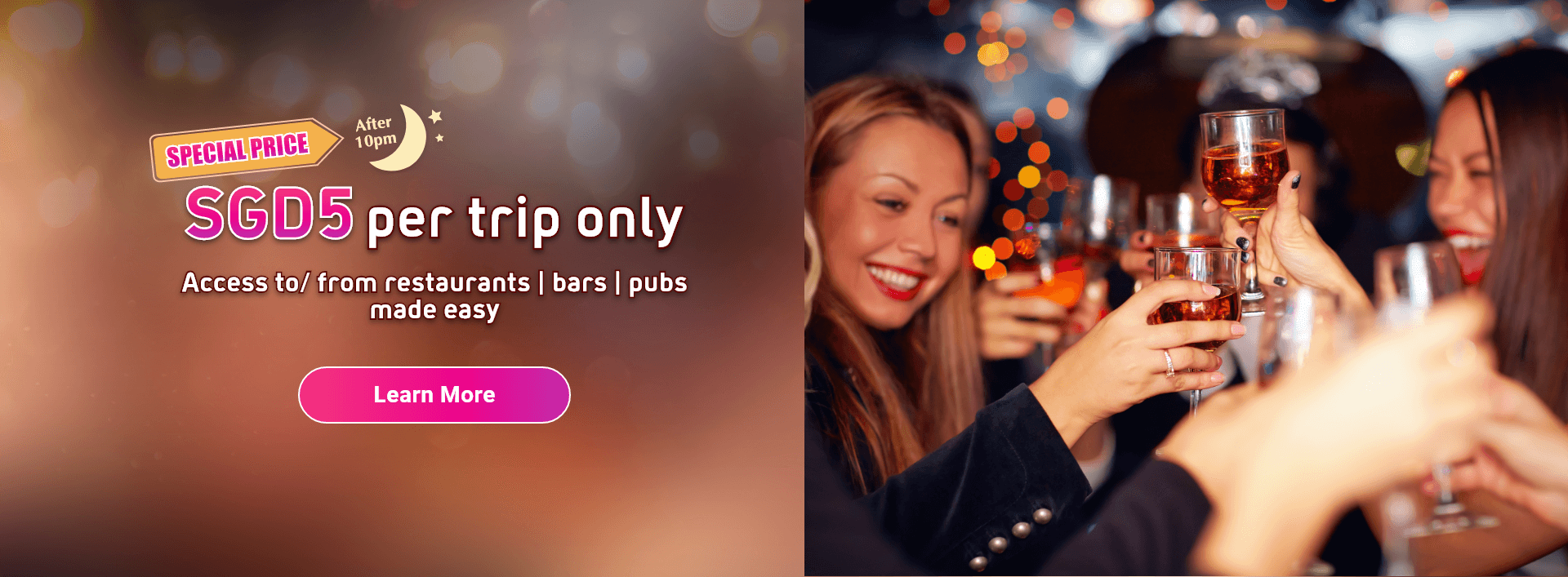 ON-DEMAND NIGHT SHUTTLE from Robertson Quay or Boat Quay