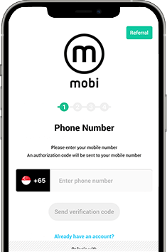 sign up and register as member on mobi app